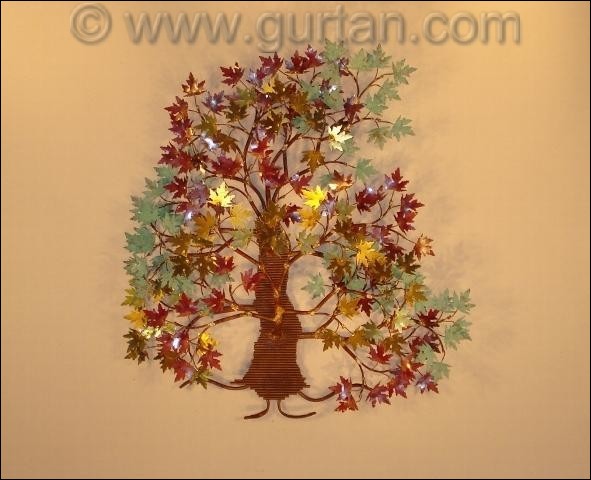 Autumn Leaves Tree Metal Wall Decor brass and copper leaves
