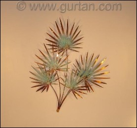Chinese Palm Copper Outdoor Metal Wall Art