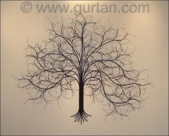 March Tree Metal Wall Art with reflections