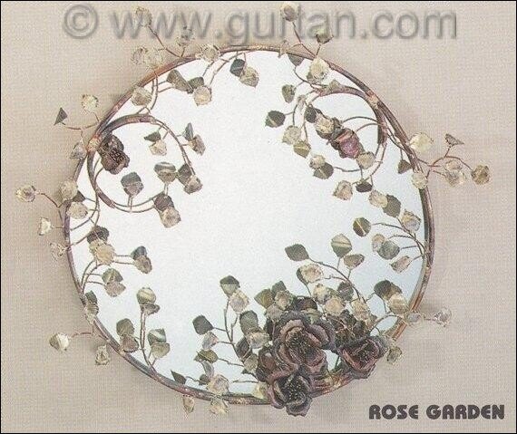 Rose Garden Metal Wall Sculptures Mirror