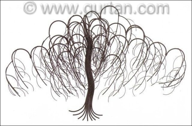 November Tree Metal Wall Sculpture in black