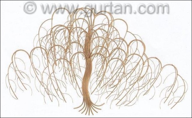 November Tree Bronze Metal Wall Sculpture in Bronze Color