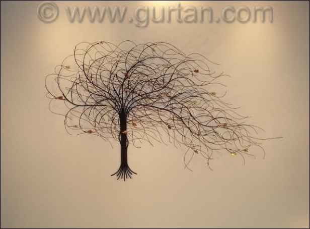 September Tree Metal Wall Art with shades on the wall