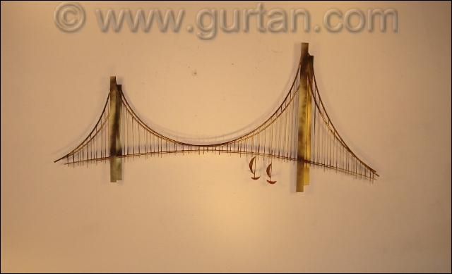 Suspension Bridge Contemporary Metal Art Indoor