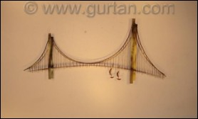 Suspension Bridge Abstract Metal Wall Sculpture Indoor