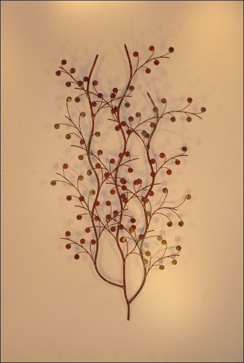 Vibrations Metal Wall Sculpture with tiny leaves