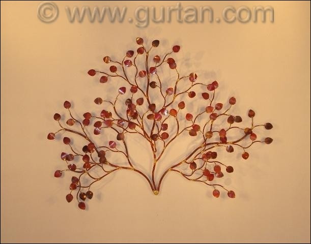 Sea Leaves Copper Metal Wall Sculpture Outdoor Single