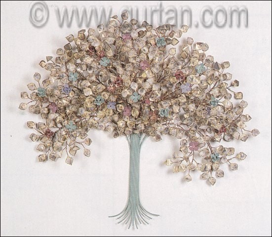 Custom Spring Blossoms Metal Wall Sculpture in Green Color